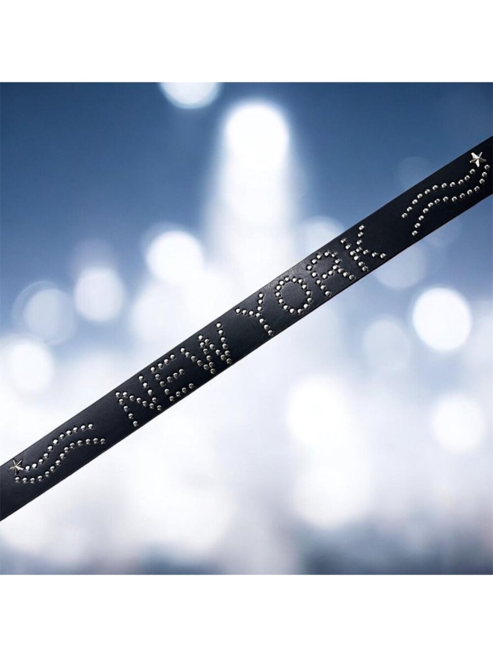 Vintage Black Belt Y2K No Boundaries New York Studs Grunge Unisex Retro M/L